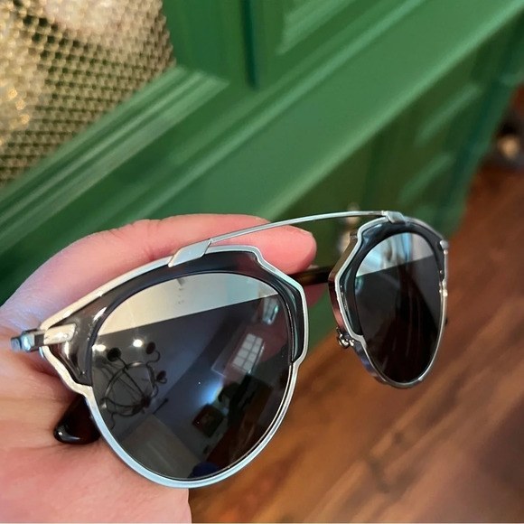 DIOR SO REAL Women’s Split Lens Mirrored Sunglasses 48mm Aviator luxury tortoise - Picture 15 of 16